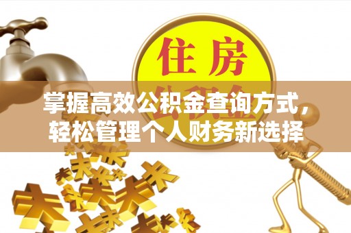卓尼掌握高效公积金查询方式，轻松管理个人财务新选择